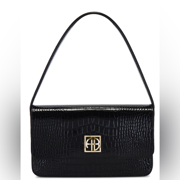 ANINE BING Elly Black Croc Bag NWT - Picture 2 of 6
